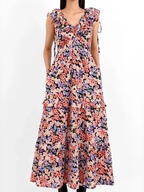 Banjanan Twiggy Maxi Dress Size Small in Monarch Black